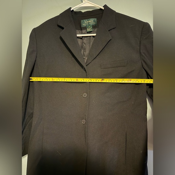 Lauren Ralph Lauren Vintage Wool Coat Single Breasted Black Size 14 - Picture 8 of 8